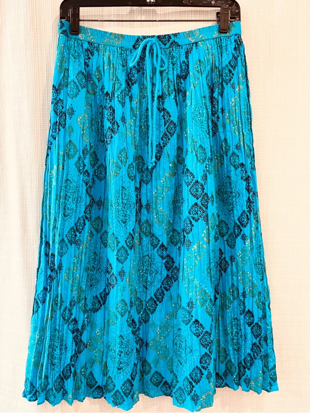 Jones New York Crinkle Cotton Boho Festival Skirt Coastal Boho Dopamine Y2K